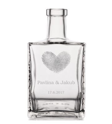 Srdíčko - svatební gravírovaná láhev 0,7 l