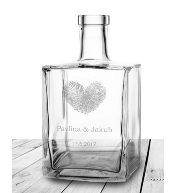 Srdíčko - svatební gravírovaná láhev 0,7 l