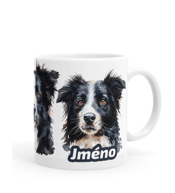 Border kolie - hrníček se jménem psa