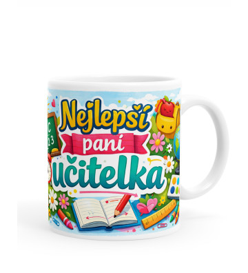 Keramický hrníček Nejlepší paní učitelka | Dárek pro učitelku | Kufi.c