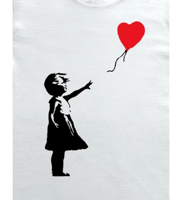 Banksy - dívka s balónkem - dámské tričko s potiskem