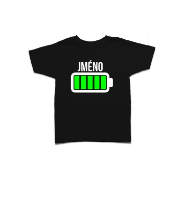 Baterie - vlastní jméno - dětské tričko s potiskem