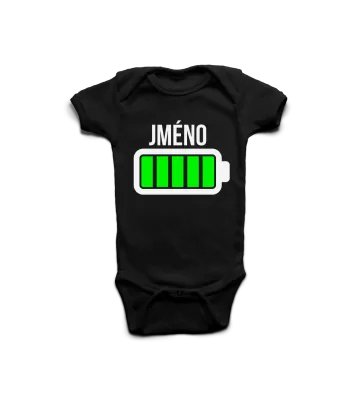 Baterie - vlastní jméno - dětské body s potiskem